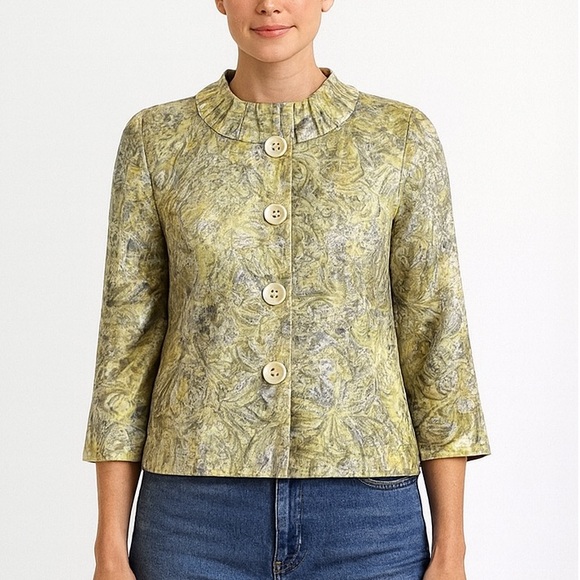 People Like Frank Metallic Green Swing Jacket - Picture 2 of 7